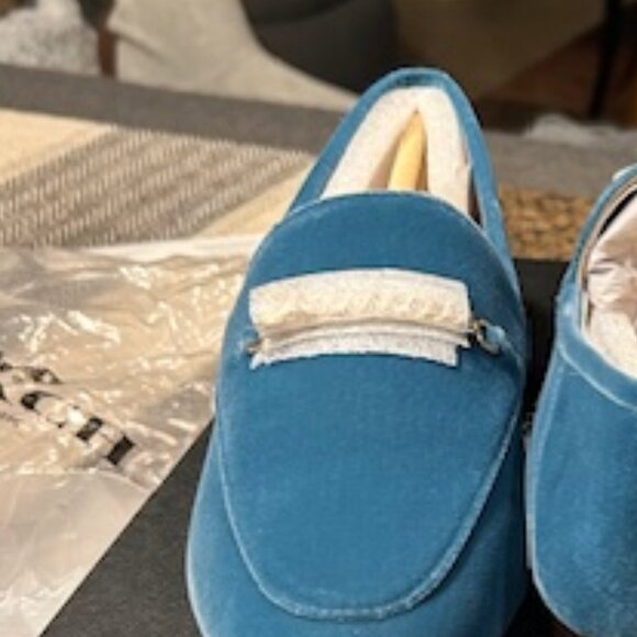 Coach Hanna Velvet Deep Turquoise Loafer - Picture 5 of 11